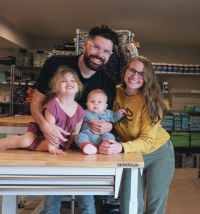 Gannon '15 and Krystal Duke '14 Keller with their daughters.